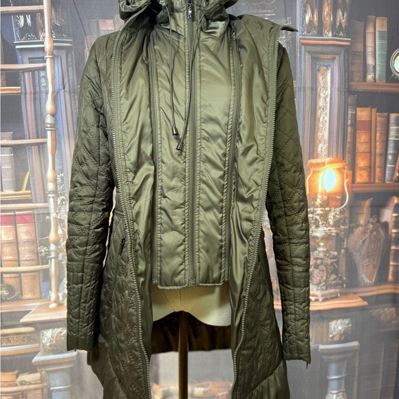 Laundry By Shelli Segal Quilted Hunter Green Puffer Coat‎ - Picture 2 of 10